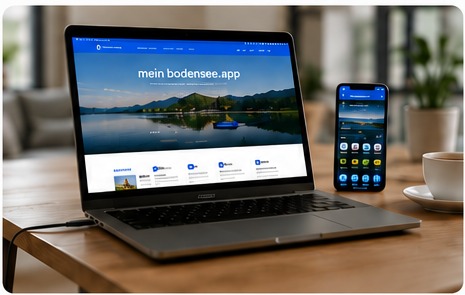 meinbodensee.app auf Laptop und Smartphone