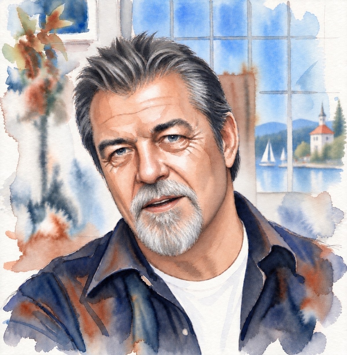 Aquarellporträt von Norbert Steinmann